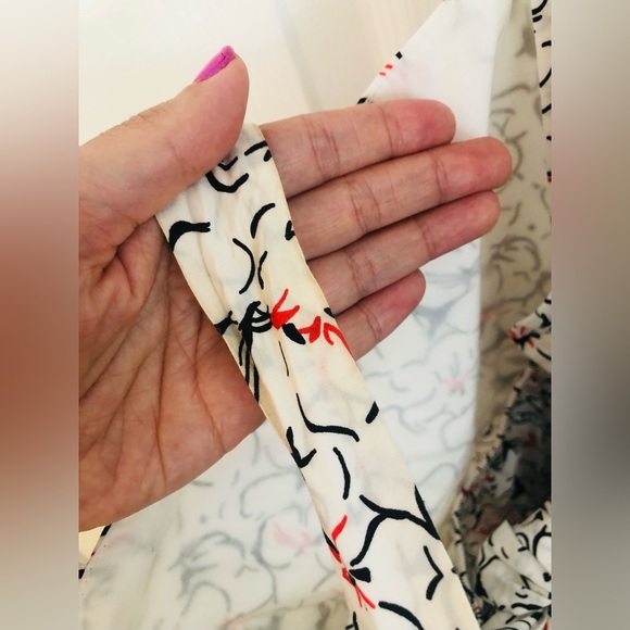 ZARA WHITE & BLACK FLORAL PRINT MAXI DRESS TIE BACK - Picture 9 of 13